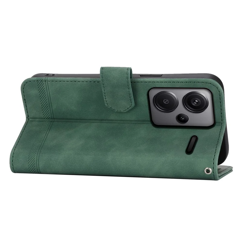 DIERFENG DF-03 for Xiaomi Redmi Note 13 Pro+ 5G Leather Case Phone Wallet Stand - Green