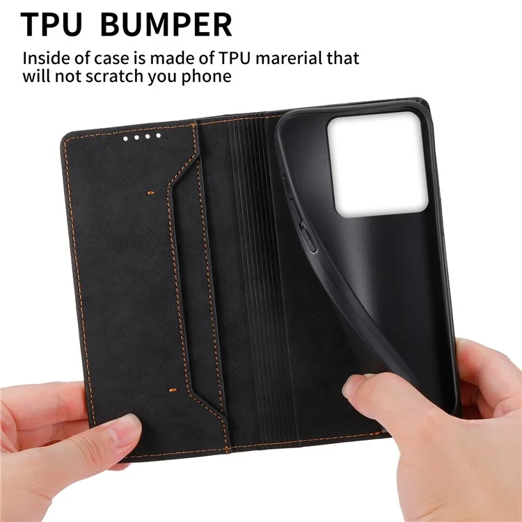 DF-05 Per Xiaomi Redmi Note 13 Pro 5G / Poco X6 5G Cover Telefono Wallet con Blocco RFID - Nero