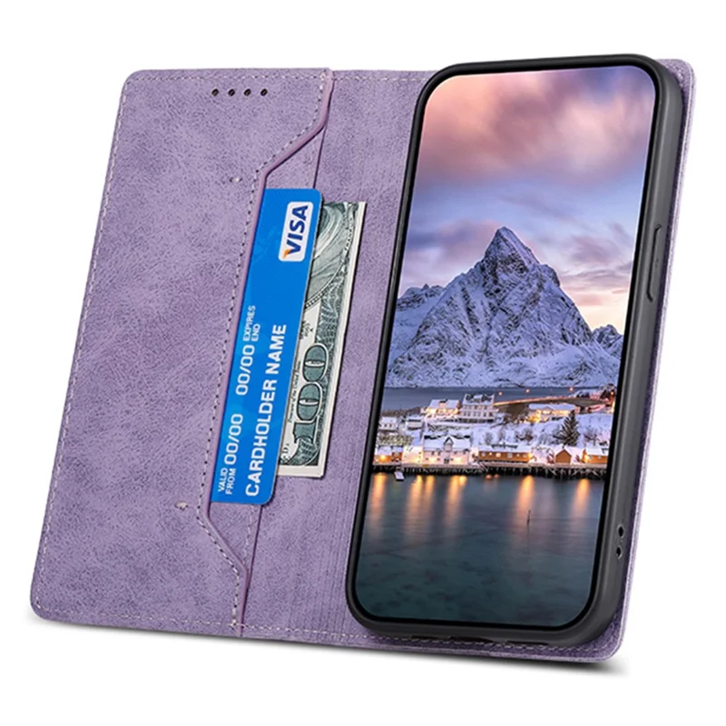 DF-05 For Xiaomi Redmi Note 13 Pro 5G / Poco X6 5G Case RFID Blocking Phone Cover Wallet - Purple