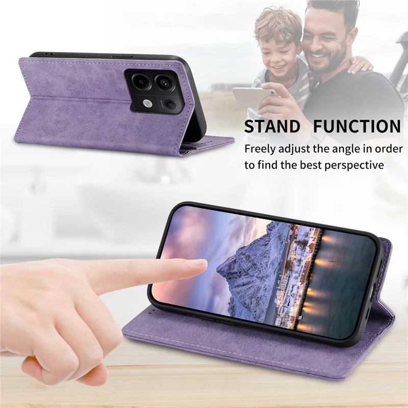 DF-05 For Xiaomi Redmi Note 13 Pro 5G / Poco X6 5G Case RFID Blocking Phone Cover Wallet - Purple