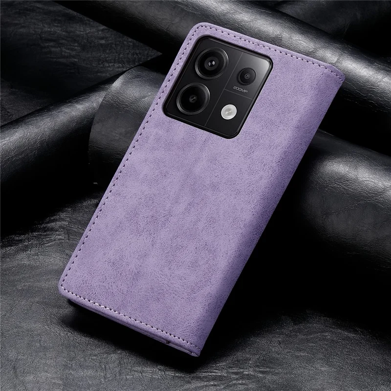 DF-05 For Xiaomi Redmi Note 13 Pro 5G / Poco X6 5G Case RFID Blocking Phone Cover Wallet - Purple