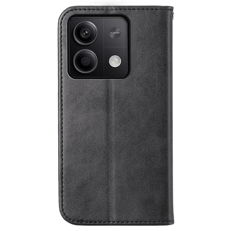 Für Xiaomi Redmi Note 13 5G / Note 13 5G (China) Hülle mit Handschlaufe Brieftasche Ledercover - Schwarz
