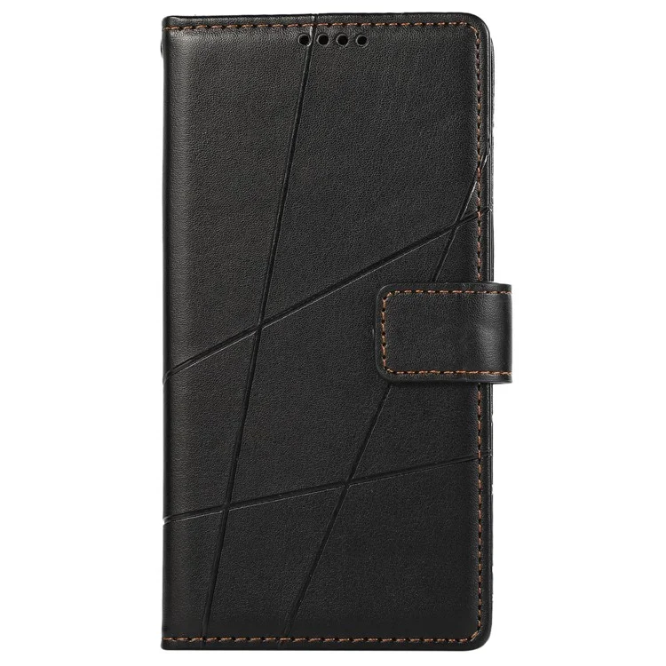 DF-06 For Xiaomi Redmi Note 13 Pro+ 5G Case Leather Cover Line Imprinted with Wallet - Black
