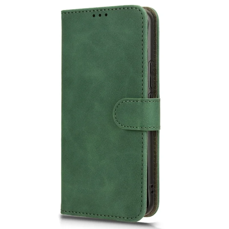 For Honor Magic6 Pro 5G Skin-touch Leather Case Wallet Folio Flip Phone Cover - Green