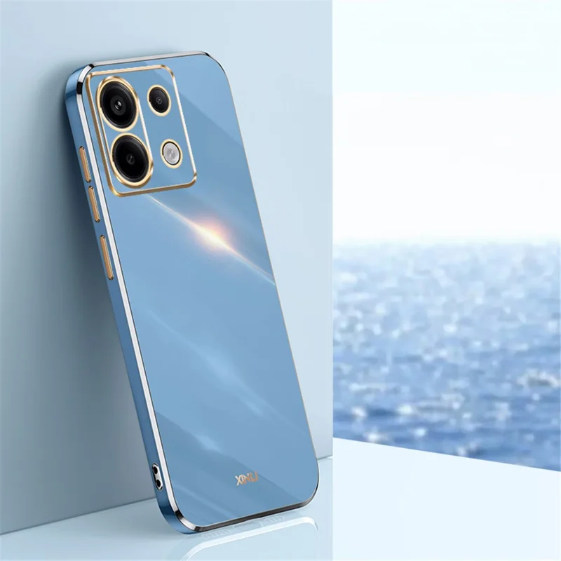 XINLI For Xiaomi Redmi Note 13 Pro 5G / Poco X6 5G Back Case Electroplating TPU Anti-scratch Phone Cover - Blue
