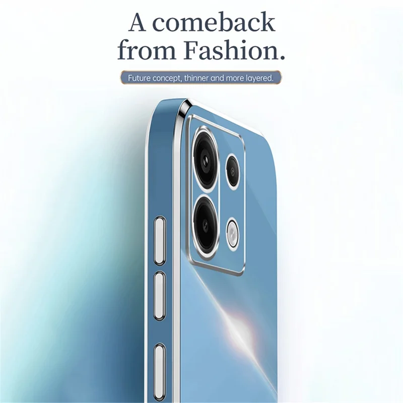 XINLI For Xiaomi Redmi Note 13 Pro 5G / Poco X6 5G Back Case Electroplating TPU Anti-scratch Phone Cover - Blue