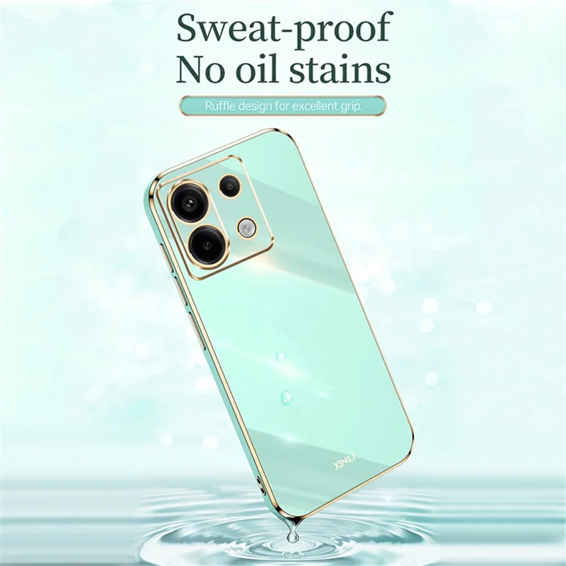 XINLI For Xiaomi Redmi Note 13 Pro 5G / Poco X6 5G Back Case Electroplating TPU Anti-scratch Phone Cover - Blue