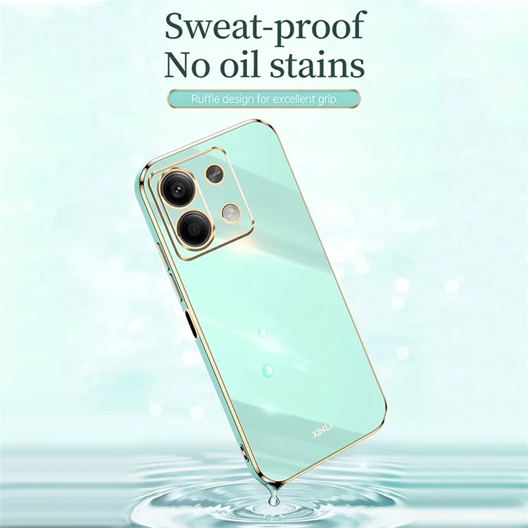 XINLI Per Xiaomi Redmi Note 13 5G Cover Custodia Protettiva in TPU Electroplating Antiurto - Ciano