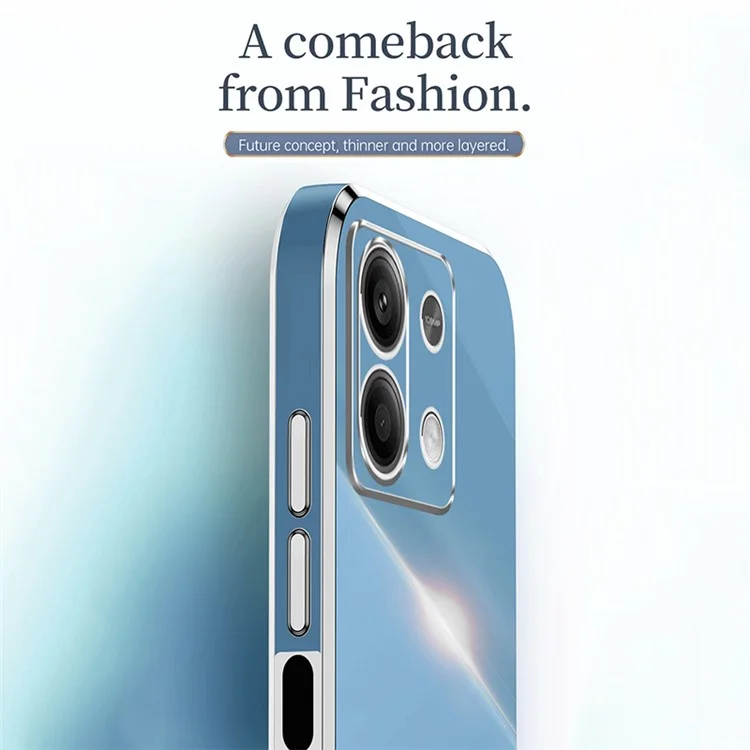 XINLI Per Xiaomi Redmi Note 13 5G Cover Custodia Protettiva in TPU Electroplating Antiurto - Ciano
