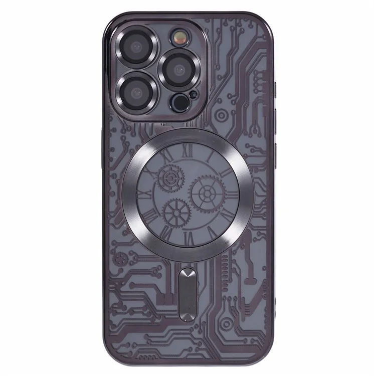 AR Series For iPhone 15 Pro Back Case Compatible with MagSafe TPU Cover with Lens Film - Black
