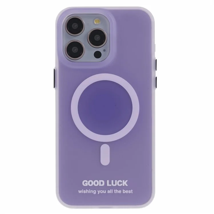 PP Series for iPhone 15 Pro Case Compatible with MagSafe Matte Back IMD Phone Cover - Translucent Purple