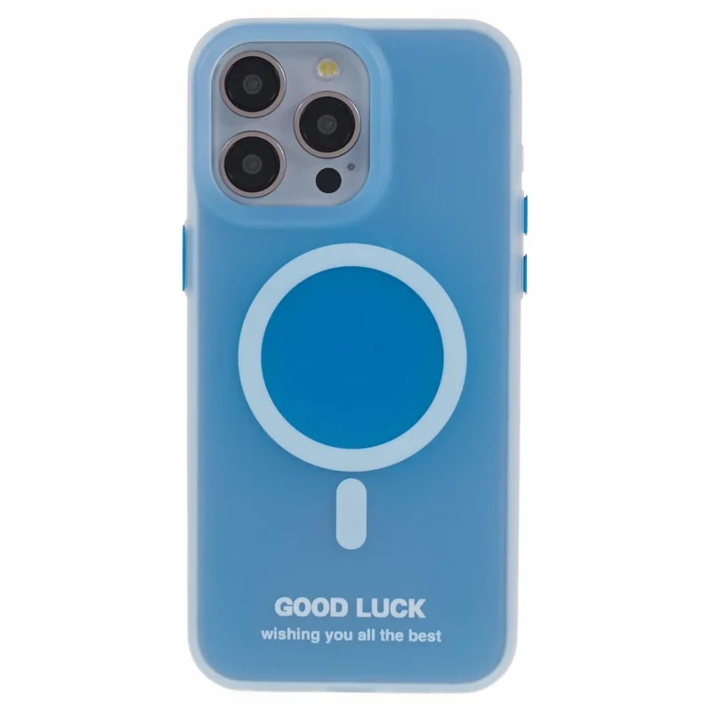 PP Series for iPhone 15 Pro Case Compatible with MagSafe Matte Back IMD Phone Cover - Translucent Blue