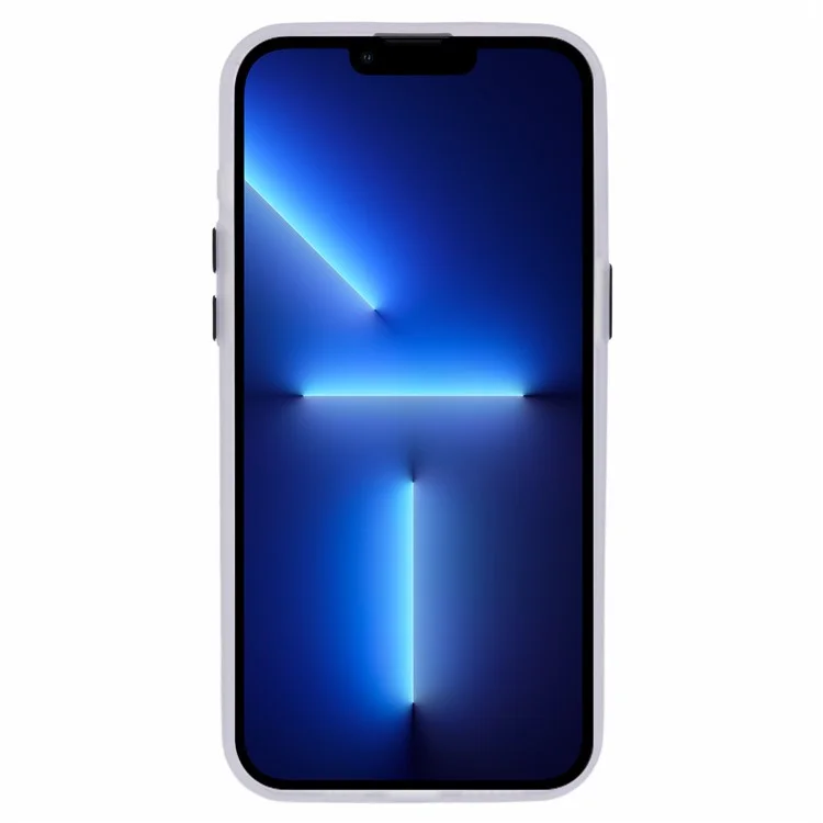 PP Series for iPhone 13 Pro IMD Phone Cover Magnetic Wireless Charging Case Metal Buttons - Translucent Purple