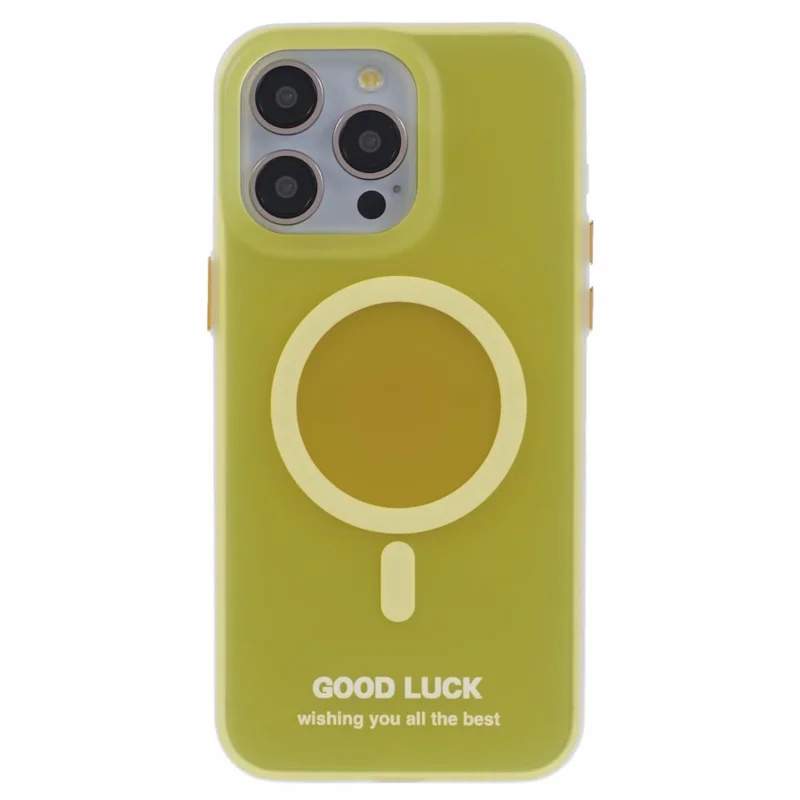PP Series for iPhone 14 Pro Magnetic Case Skin-Touch Anti-Fingerprints Phone Cover - Translucent Yellow
