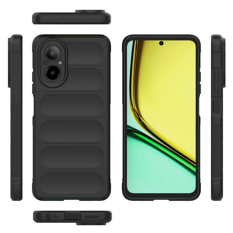 Para o Realme C67 4G TPU Case Case Cutots Tape de Proteção da Câmera - Preto