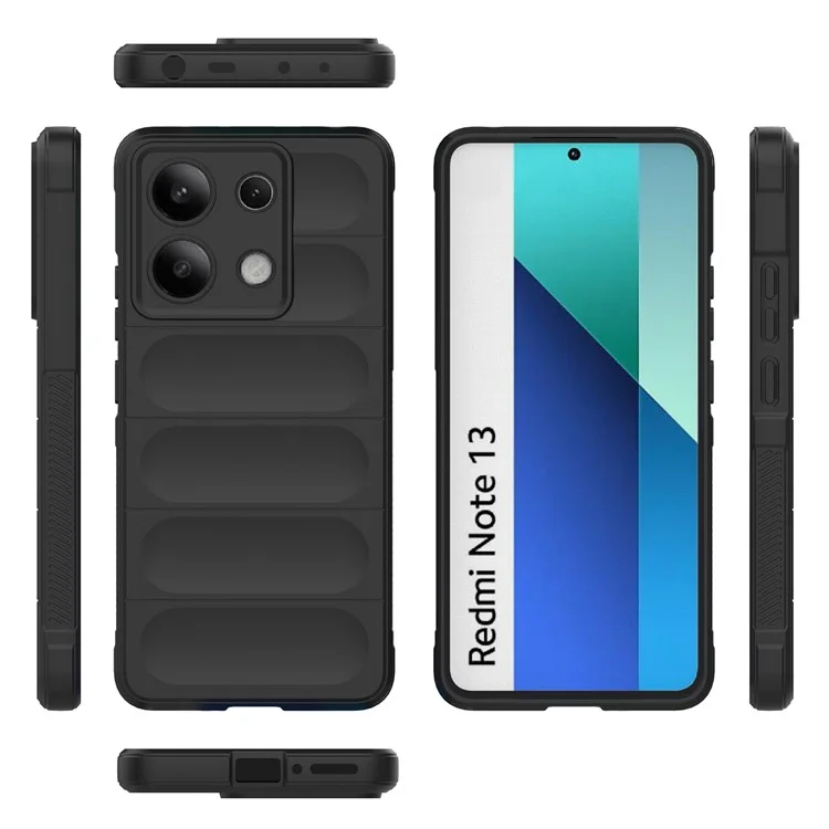 Para Xiaomi Redmi Note 13 4G Case TPU Tape Rugtuge - Preto