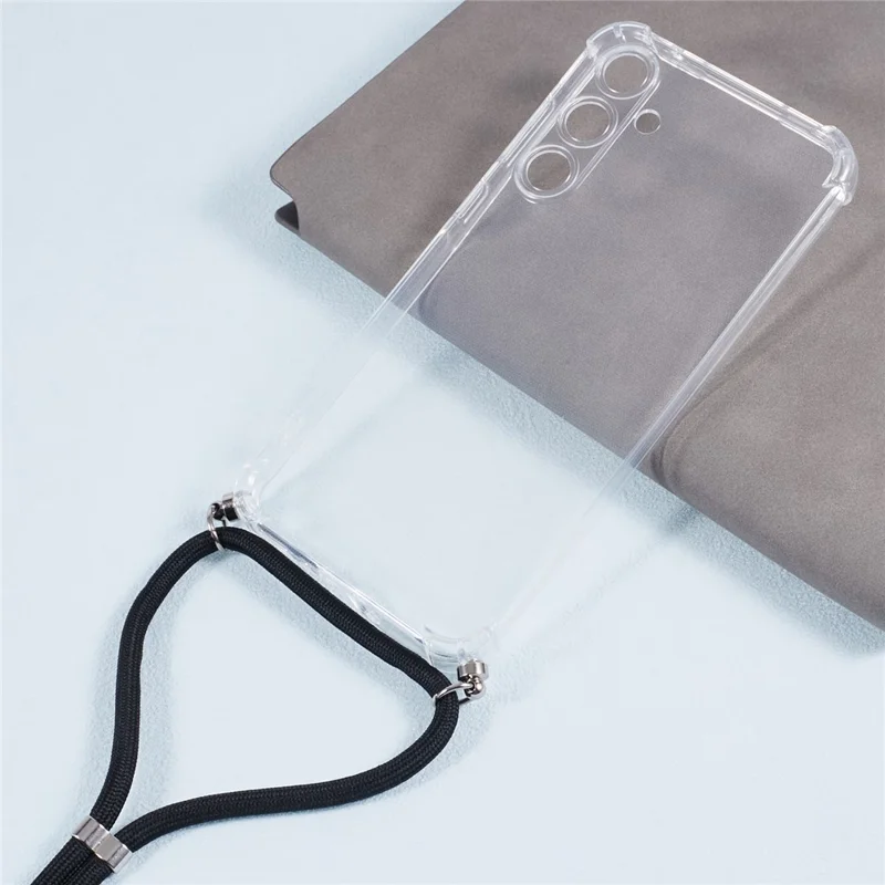 For Samsung Galaxy A35 5G Case Reinforced Corner Clear Phone Cover with Lanyard