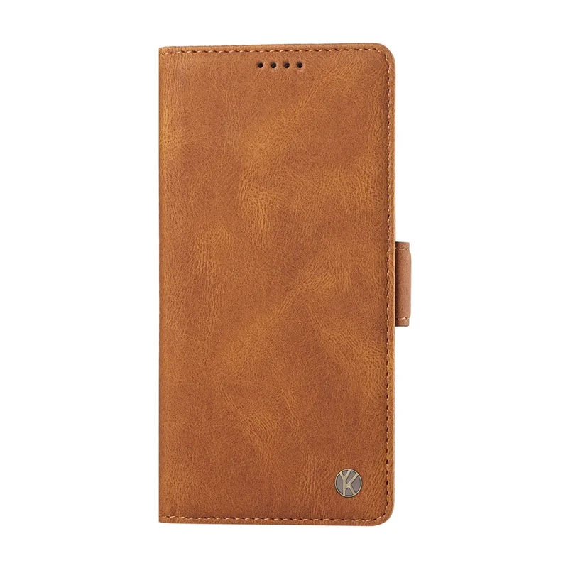 YIKATU YK-005 For Honor X8b 4G Phone Cover Skin-touch Leather Wallet Case - Brown