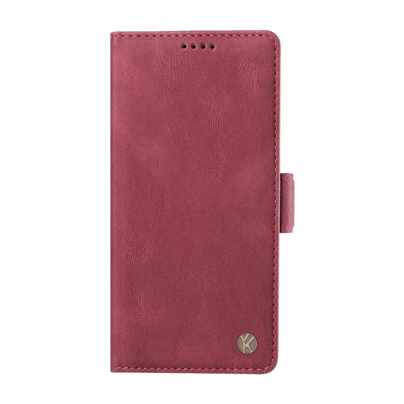 YIKATU YK-005 For Honor X8b 4G Phone Cover Skin-touch Leather Wallet Case - Wine Red