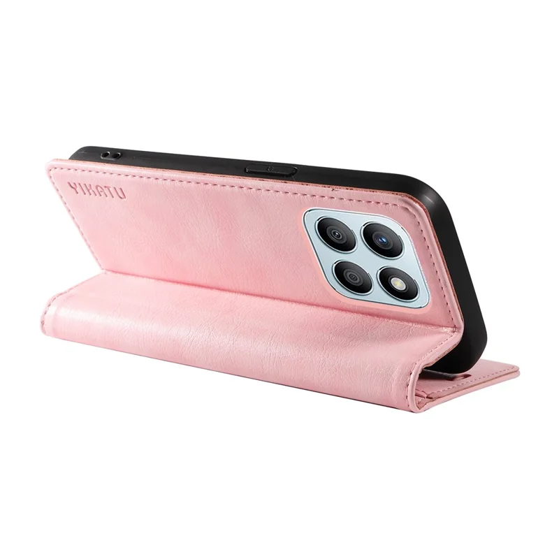YIKATU YK-006 For Honor X8b 4G Magnetic Case Litchi Texture Stand Phone Cover - Pink