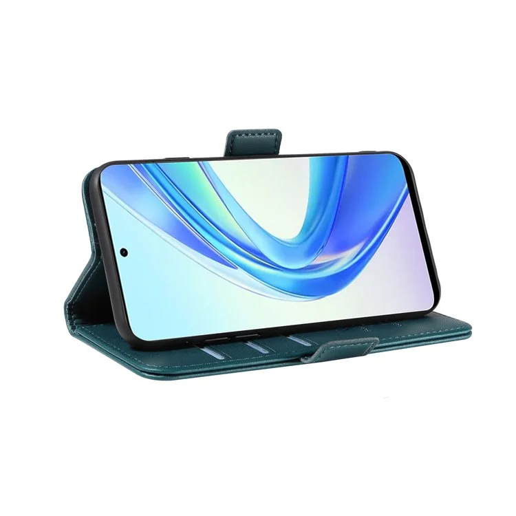 YIKATU YK-003 For Honor X7b 4G / 90 Smart Case Leather Side Magnetic Clasp Phone Stand Cover - Verde