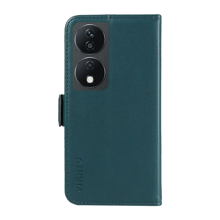 YIKATU YK-003 For Honor X7b 4G / 90 Smart Case Leather Side Magnetic Clasp Phone Stand Cover - Verde