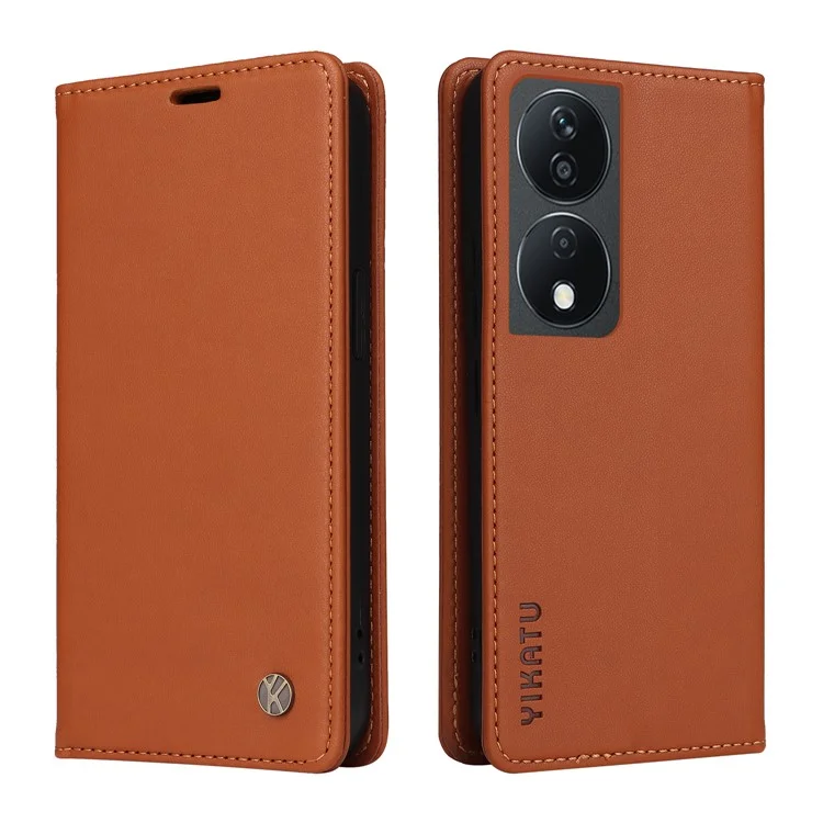 YIKATU YK-001 Per Honor X7b 4G / 90 Custodia per telefono cellulare Smart Chiusura magnetica in pelle PU + copertura TPU - Marrone