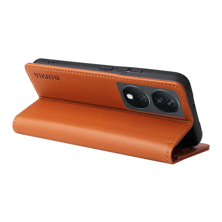 YIKATU YK-001 Per Honor X7b 4G / 90 Custodia per telefono cellulare Smart Chiusura magnetica in pelle PU + copertura TPU - Marrone