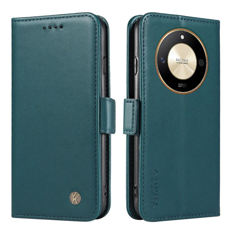 YIKATU YK-003 For Honor X50 5G / X9b 5G / Magic6 Lite 5G Leather Case Stand Protective Cover - Green