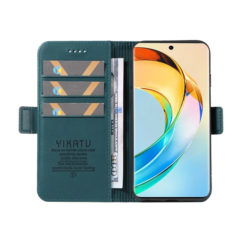 YIKATU YK-003 For Honor X50 5G / X9b 5G / Magic6 Lite 5G Leather Case Stand Protective Cover - Green