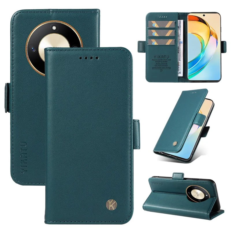 YIKATU YK-003 For Honor X50 5G / X9b 5G / Magic6 Lite 5G Leather Case Stand Protective Cover - Green