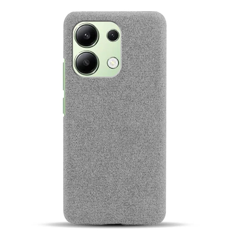 For Xiaomi Redmi Note 13 4G Phone Case Hard PC+Cloth Anti-slip Cover - Light Grey