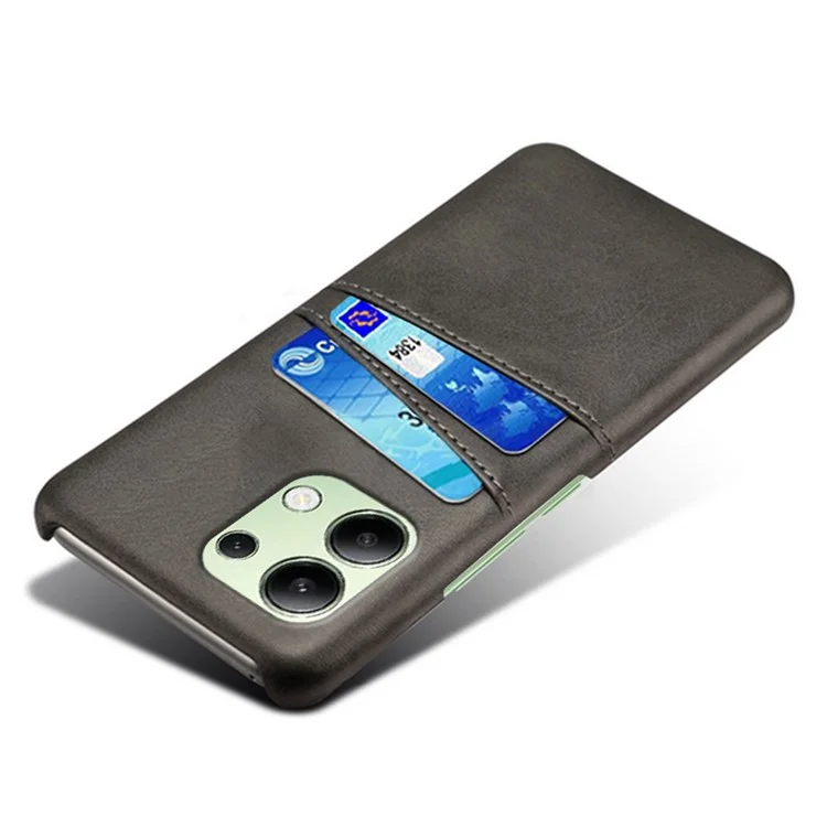 For Xiaomi Redmi Note 13 4G Phone Case Anti-Scratch Shockproof Cover with Card Holder - Black
