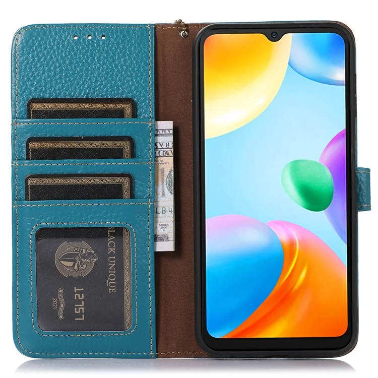For Xiaomi Redmi Note 13 Pro+ 5G Phone Case Wallet Cover Litchi Texture RFID Blocking - Blue