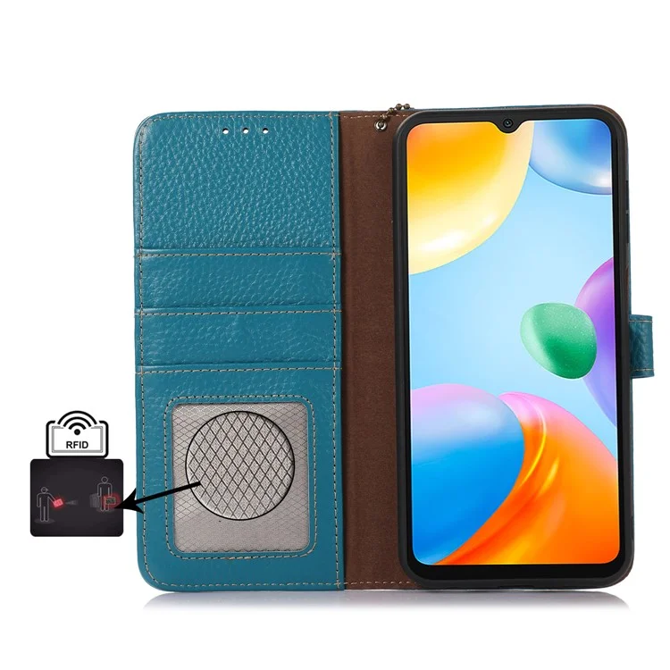 For Xiaomi Redmi Note 13 Pro+ 5G Phone Case Wallet Cover Litchi Texture RFID Blocking - Blue