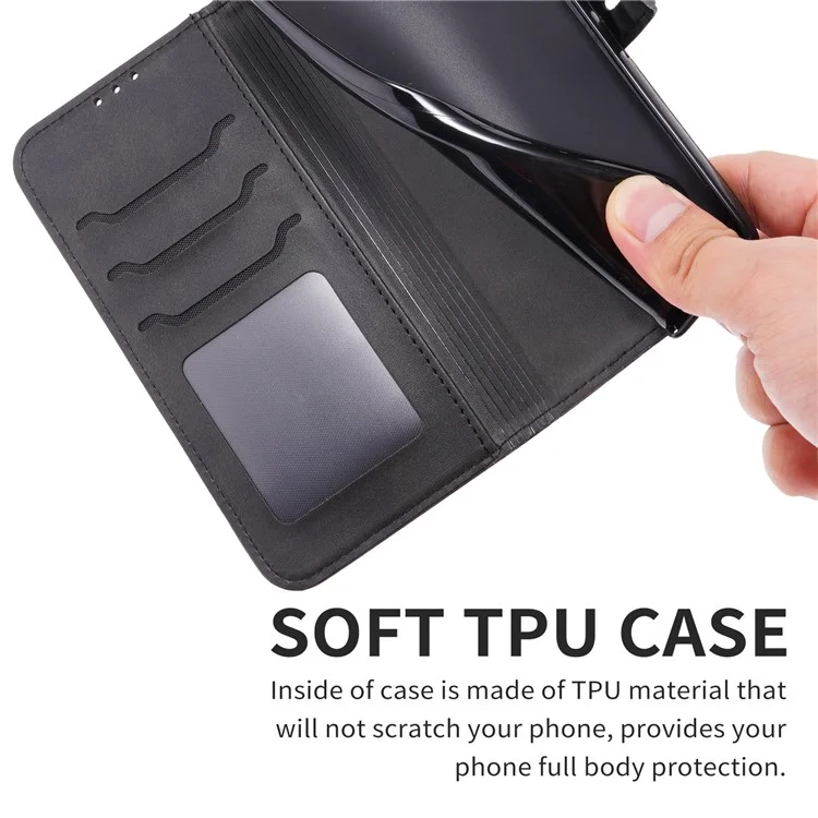 For Xiaomi Redmi Note 13 Pro 5G / Poco X6 5G Leather Case Happy Cat Pattern Folding Stand Phone Cover - Black
