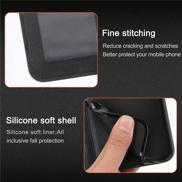 For Xiaomi Redmi Note 13 Pro 5G / Poco X6 5G Leather Case Happy Cat Pattern Folding Stand Phone Cover - Black