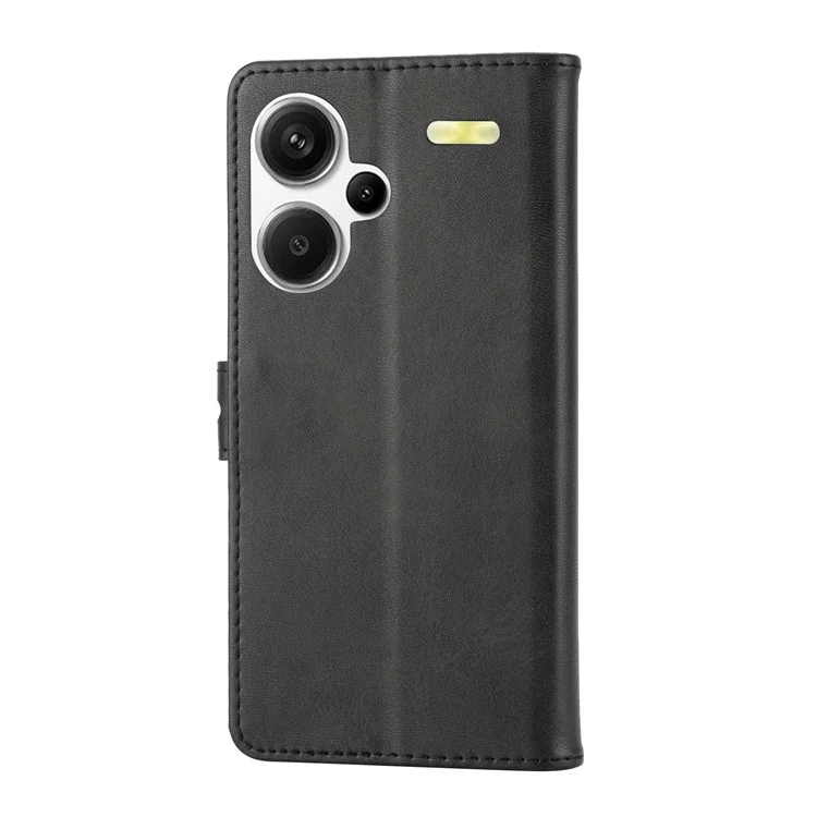 For Xiaomi Redmi Note 13 Pro+ 5G Wallet Case Happy Cat Pattern Shockproof Flip Phone Cover - Blue - Black