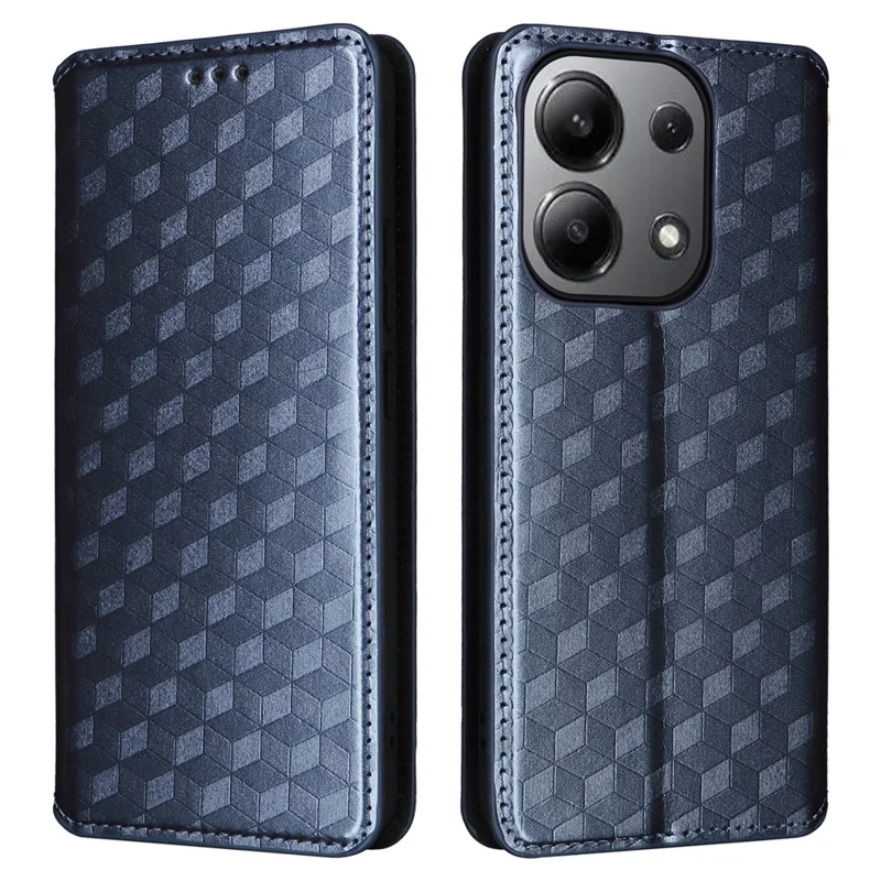 For Xiaomi Redmi Note 13 4G Wallet Case Stand Full Protection Leather Rhombus Phone Cover - Blue