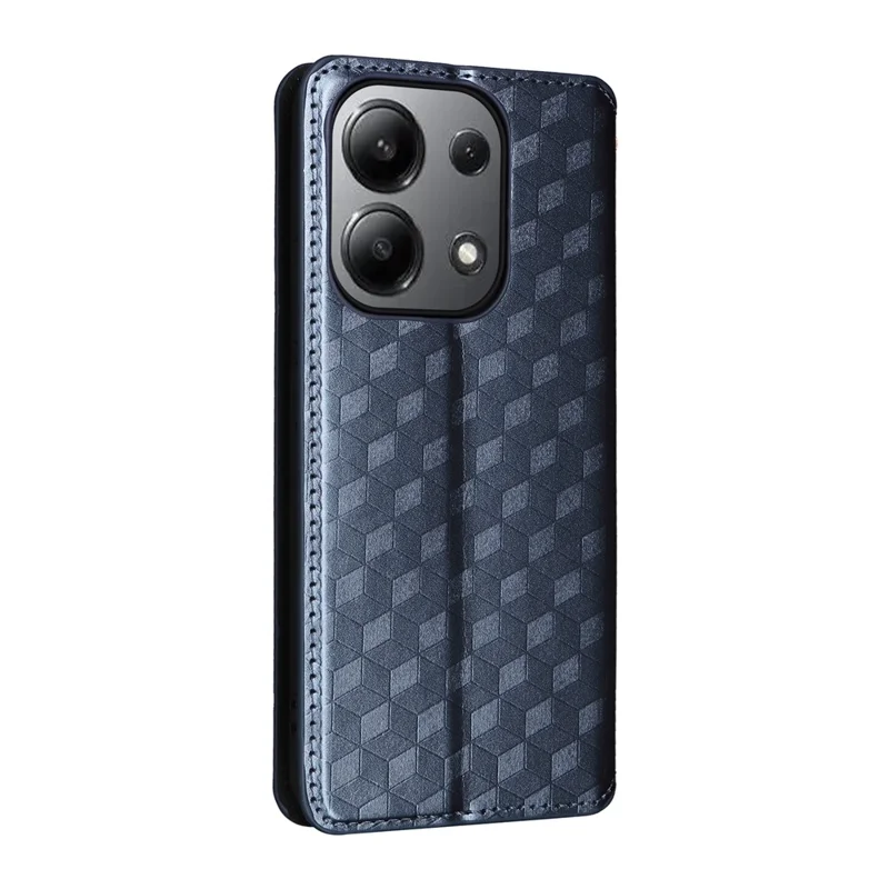 For Xiaomi Redmi Note 13 4G Wallet Case Stand Full Protection Leather Rhombus Phone Cover - Blue