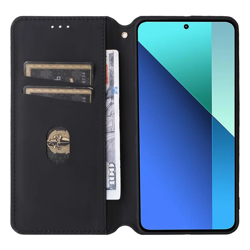For Xiaomi Redmi Note 13 4G Wallet Case Stand Full Protection Leather Rhombus Phone Cover - Blue
