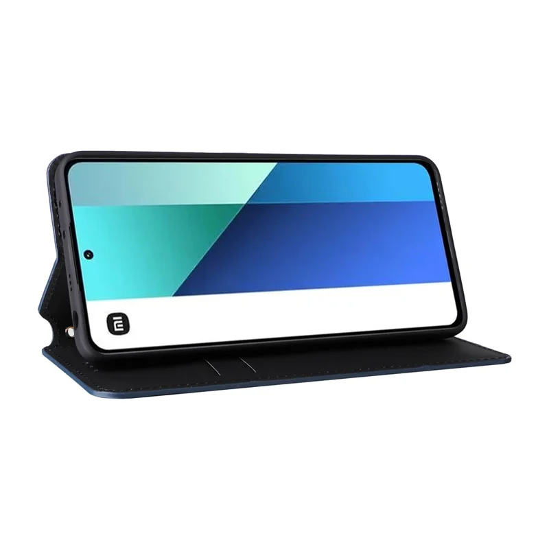 For Xiaomi Redmi Note 13 4G Wallet Case Stand Full Protection Leather Rhombus Phone Cover - Blue