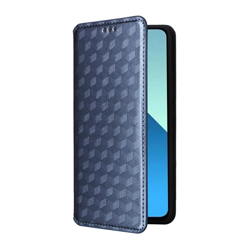 For Xiaomi Redmi Note 13 4G Wallet Case Stand Full Protection Leather Rhombus Phone Cover - Blue