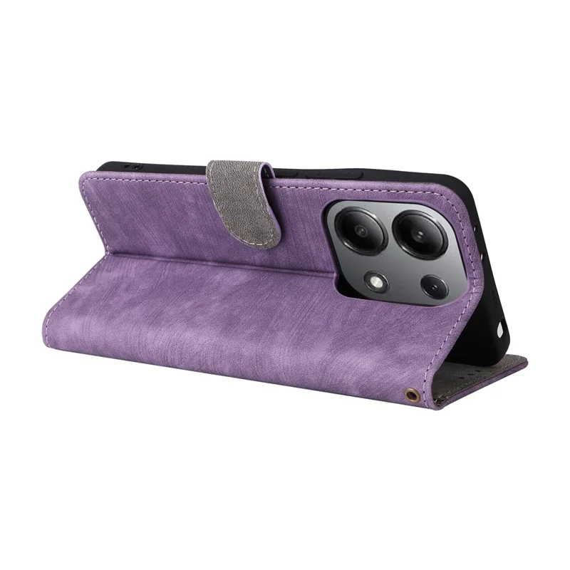For Xiaomi Redmi Note 13 4G Wallet Leather Case Phone Cover RFID Blocking Protection - Purple