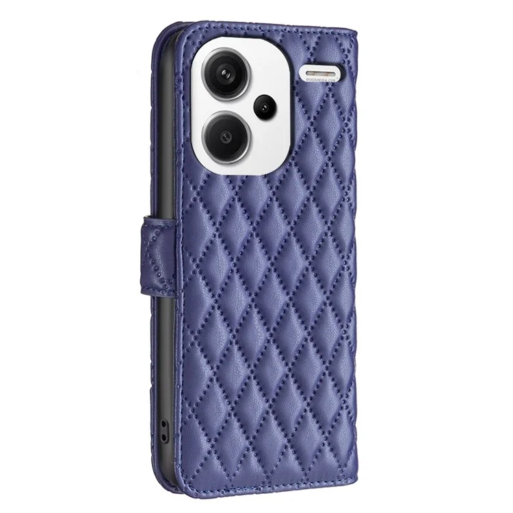 BINFEN COLOR BF Style-14 Für Xiaomi Redmi Note 13 Pro+ 5G Hülle Leder Rhombus Handyhülle - Blau