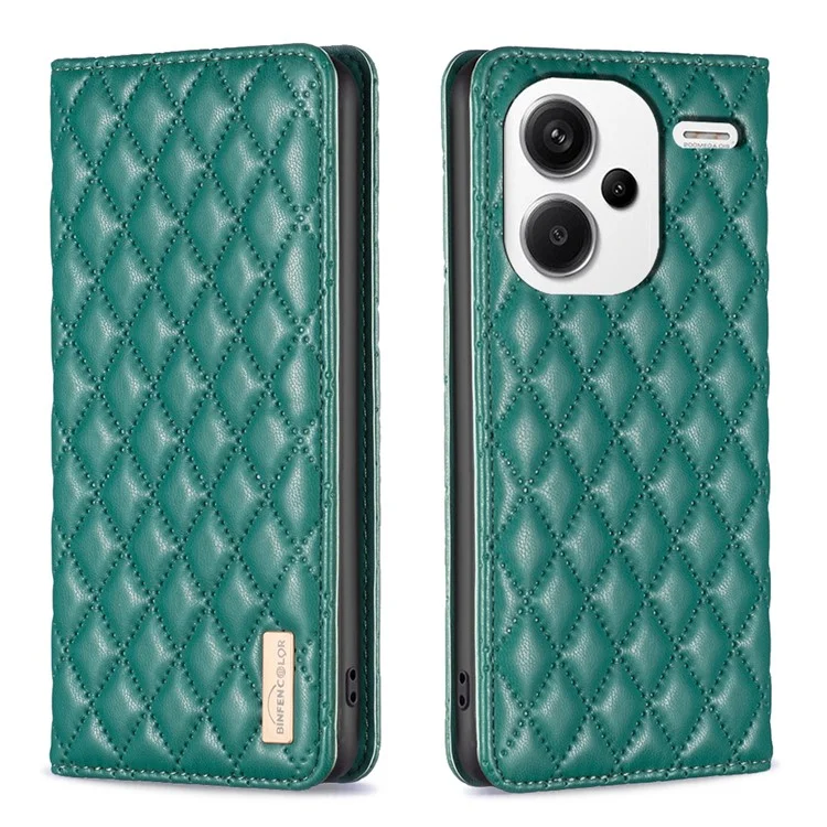 BINFEN COLOR BF Style-16 Für Xiaomi Redmi Note 13 Pro+ 5G Hülle Kartensteckplätze Magnetverschluss Handyhülle - Grün