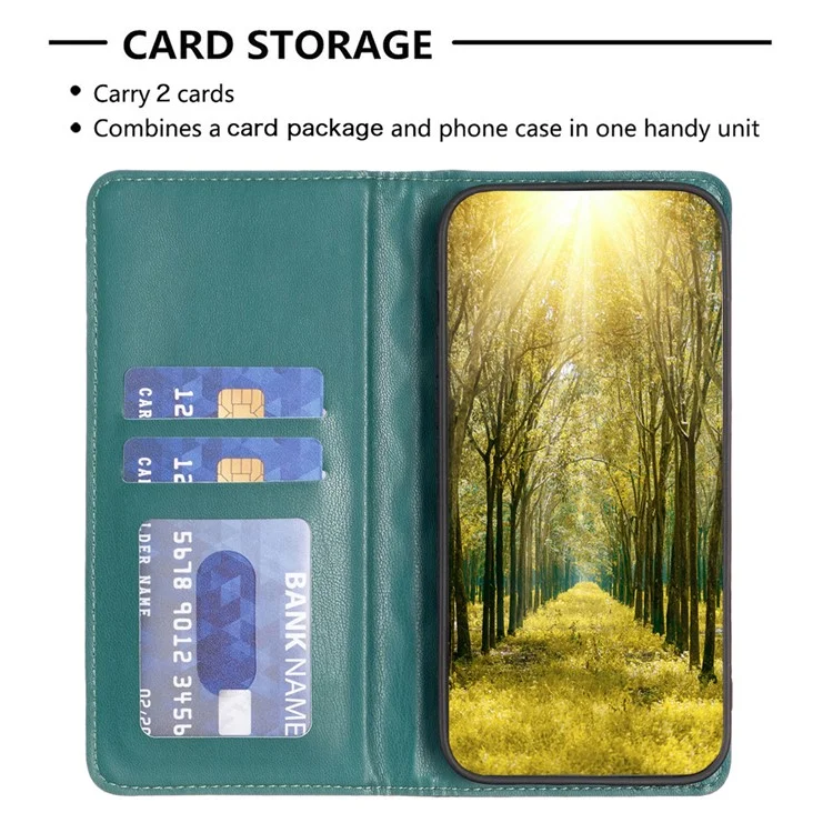 BINFEN COLOR BF Style-16 Für Xiaomi Redmi Note 13 Pro+ 5G Hülle Kartensteckplätze Magnetverschluss Handyhülle - Grün