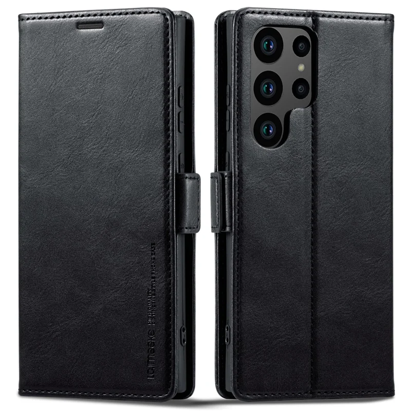 LC.IMEEKE Para Samsung Galaxy S24 Ultra Case RFID Blocking Wallet Leather Phone Cover - Preto