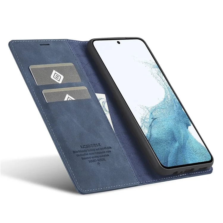 LC.IMEEKE For Samsung Galaxy A55 5G Wallet Case Microfiber Leather Phone Cover - Blue