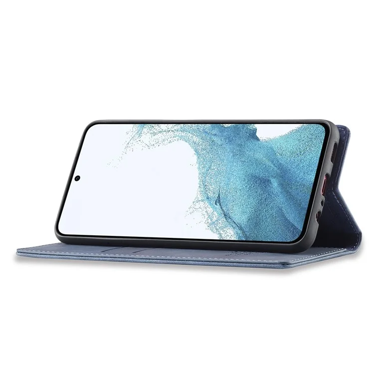 LC.IMEEKE For Samsung Galaxy A55 5G Wallet Case Microfiber Leather Phone Cover - Blue